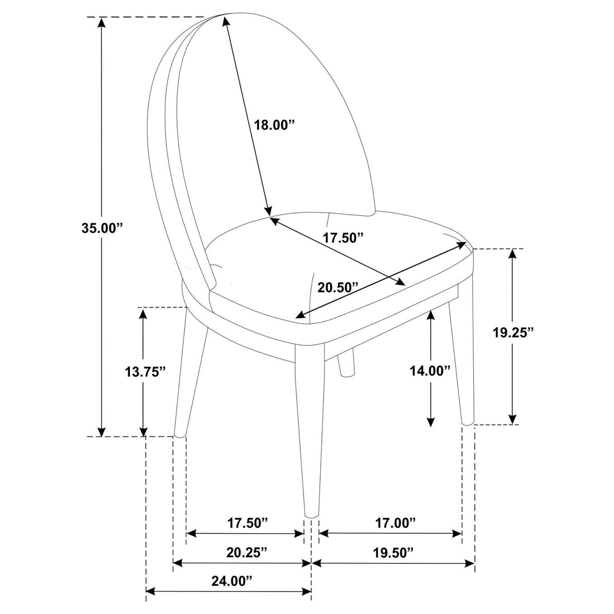 115502 Solano Upholstered Dining Side Chair Beige (Set of 2)