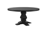 115530 Florence Round 60-inch Pedestal Base Dining Table Black