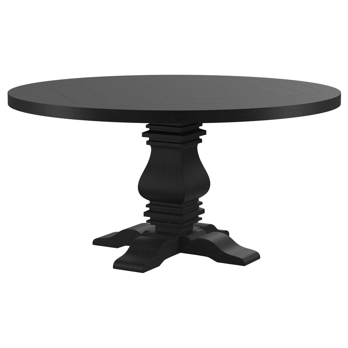115530 Florence Round 60-inch Pedestal Base Dining Table Black