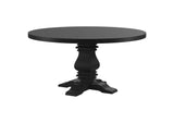 115530 Florence Round 60-inch Pedestal Base Dining Table Black