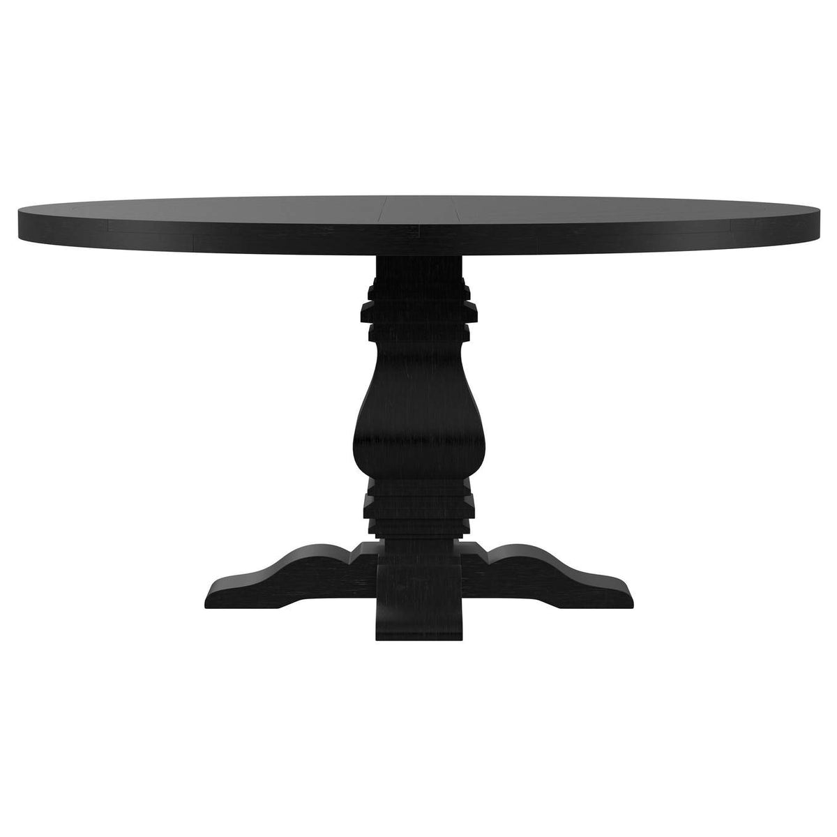 115530 Florence Round 60-inch Pedestal Base Dining Table Black