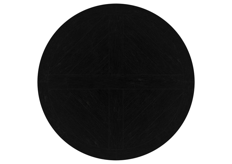 115530 Florence Round 60-inch Pedestal Base Dining Table Black