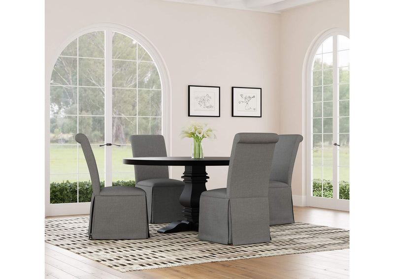 115530 Florence Round 60-inch Pedestal Base Dining Table Black