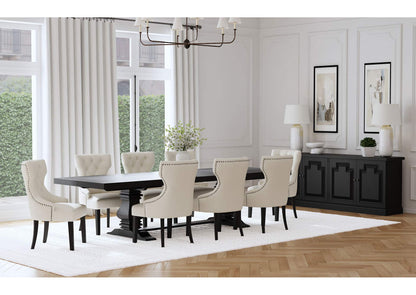 115531-S9B Florence 9-piece 126-inch Extension Dining Table Set Distressed Black