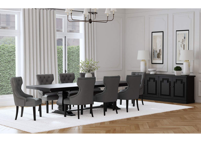115531-S9G Florence 9-piece 126-inch Extension Dining Table Set Grey