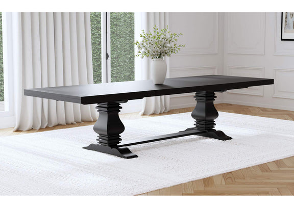 115531 Florence 126-inch Extension Dining Table Distressed Black