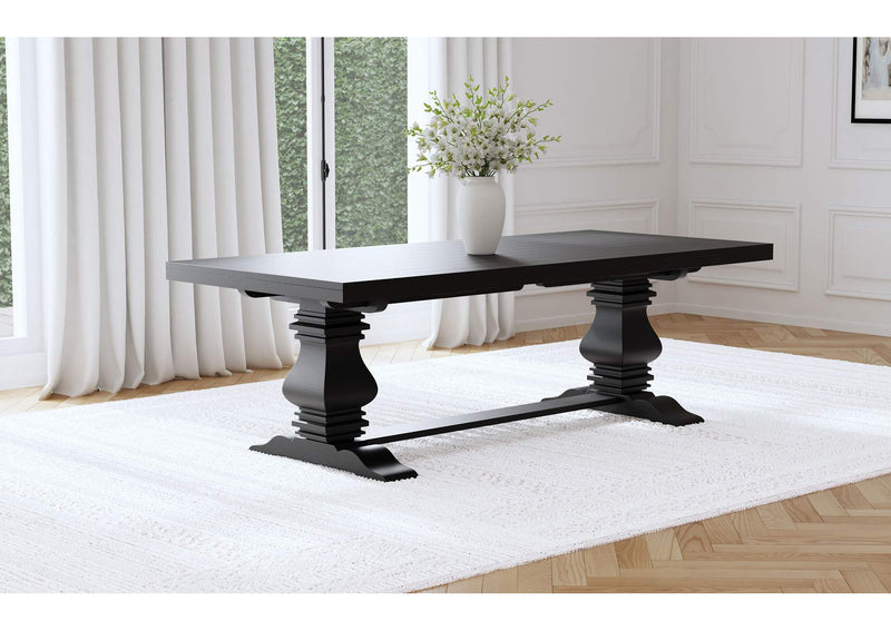 115531 Florence 126-inch Extension Dining Table Distressed Black