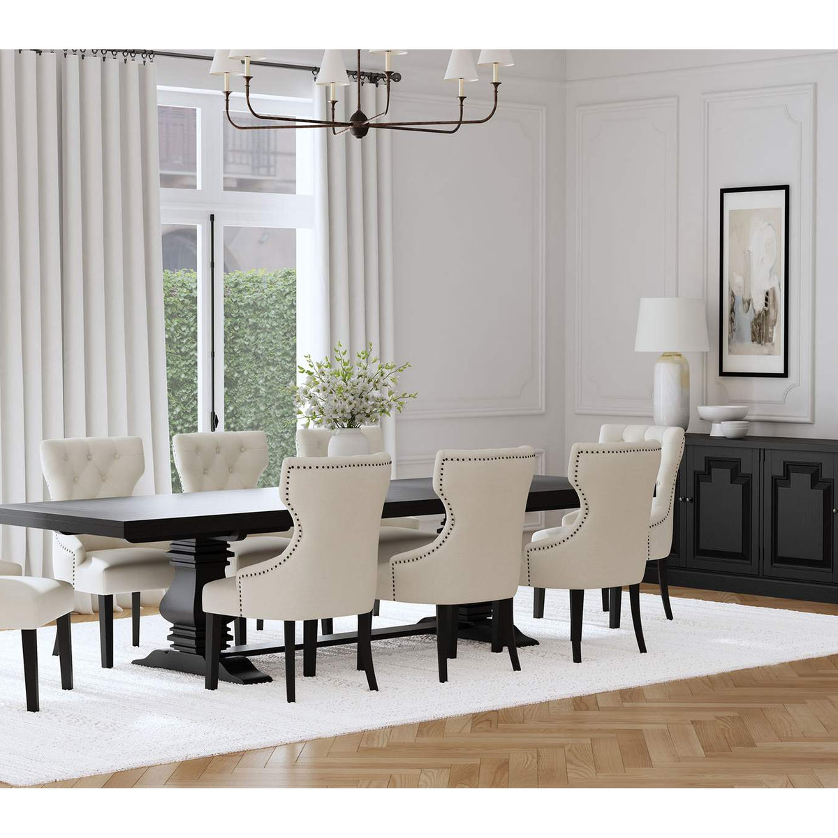 115531 Florence 126-inch Extension Dining Table Distressed Black