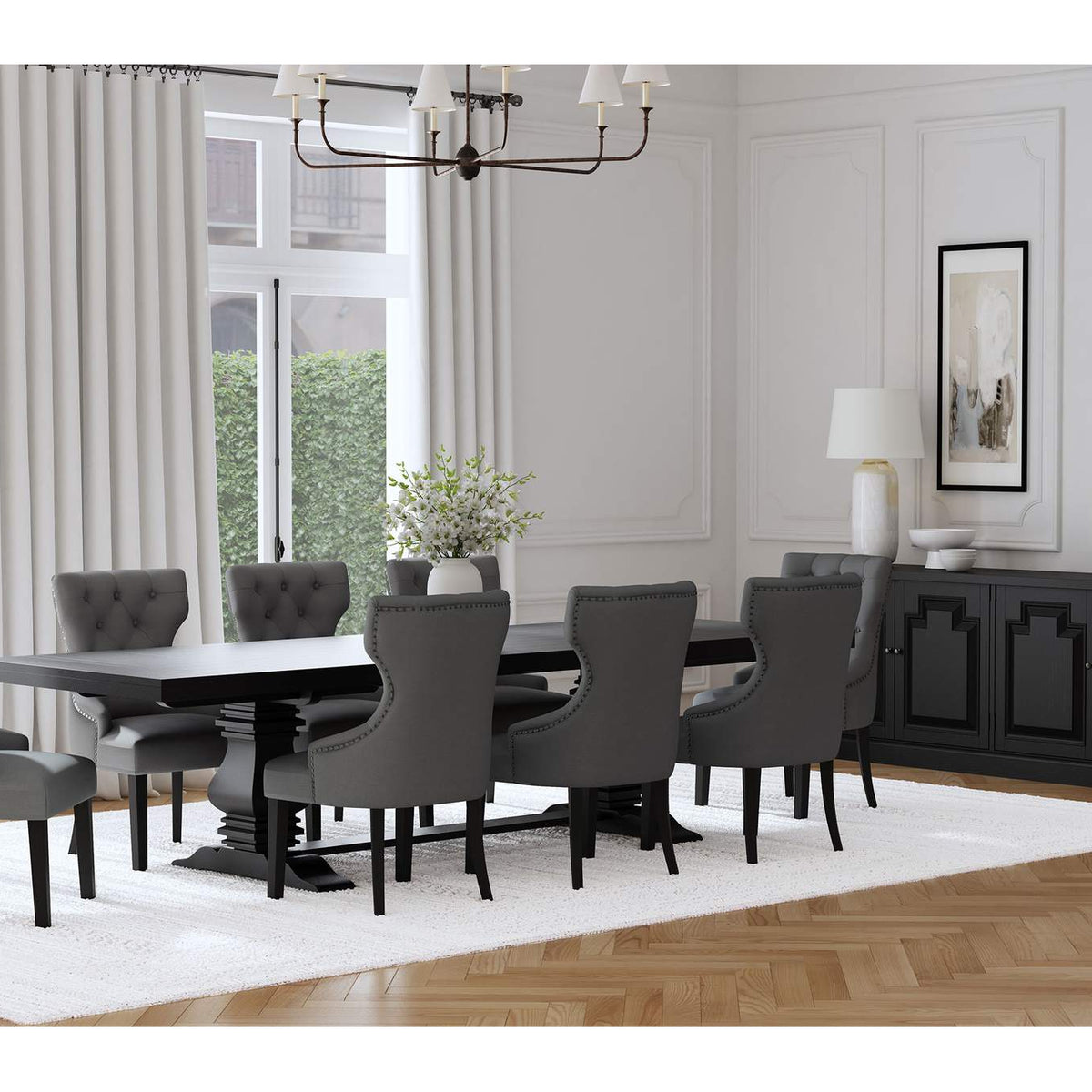 115531 Florence 126-inch Extension Dining Table Distressed Black