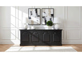115535 Florence 4-door Dining Sideboard Buffet Distressed Black