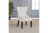 115572 Baney Fabric Upholstered Dining Side Chair Cream and Black