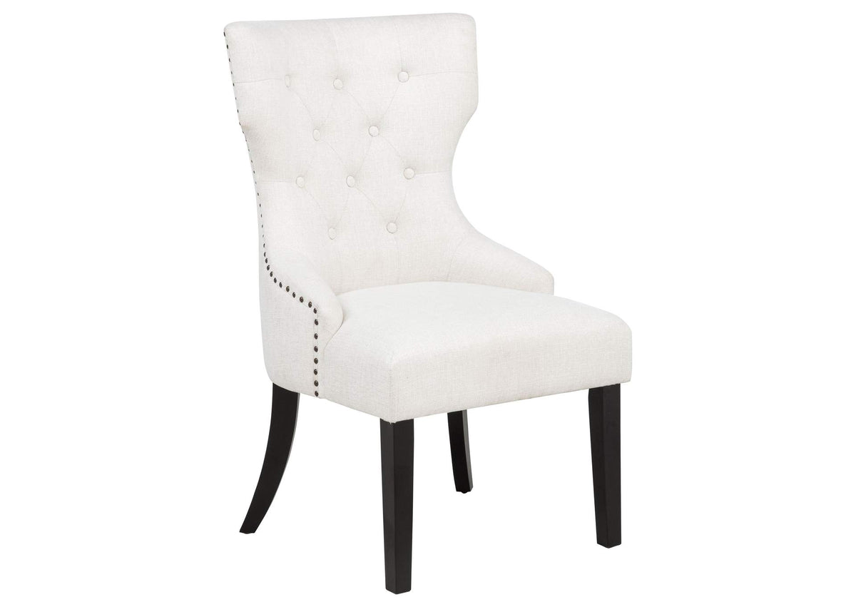 115572 Baney Fabric Upholstered Dining Side Chair Cream and Black