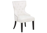 115572 Baney Fabric Upholstered Dining Side Chair Cream and Black