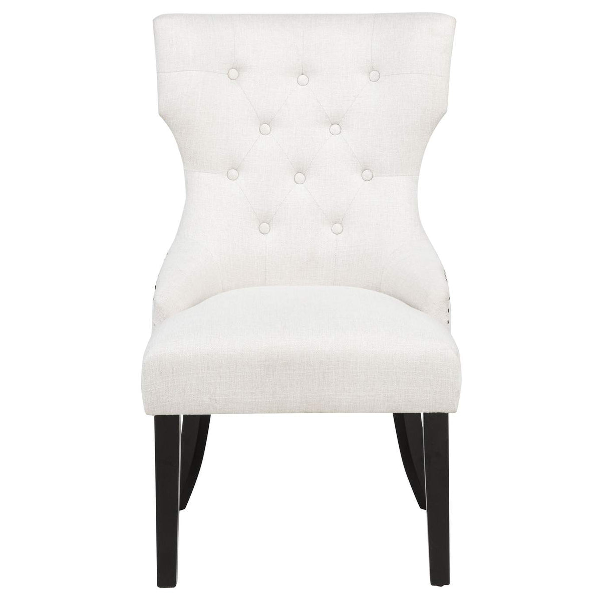 115572 Baney Fabric Upholstered Dining Side Chair Cream and Black