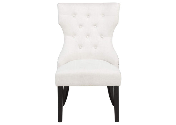 115572 Baney Fabric Upholstered Dining Side Chair Cream and Black