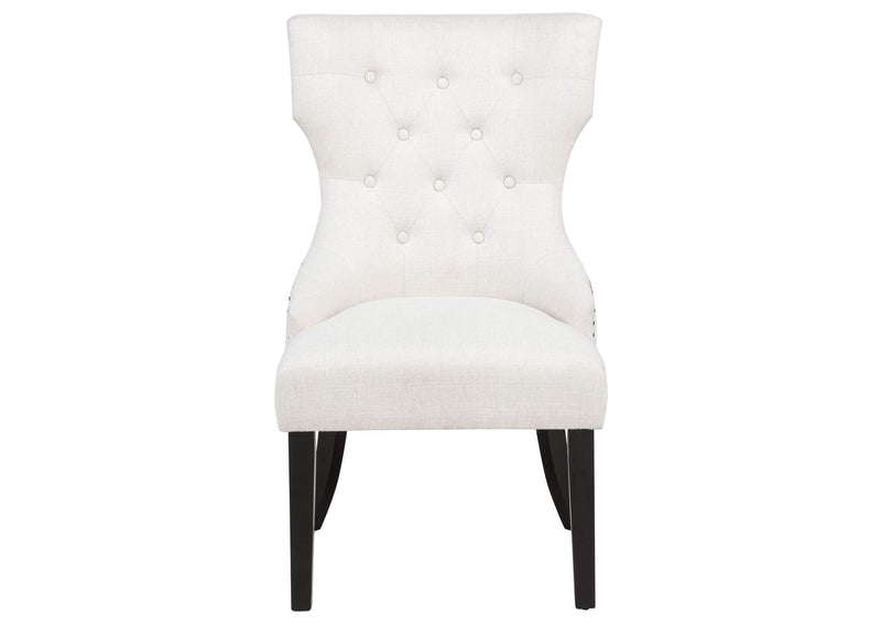 115572 Baney Fabric Upholstered Dining Side Chair Cream and Black