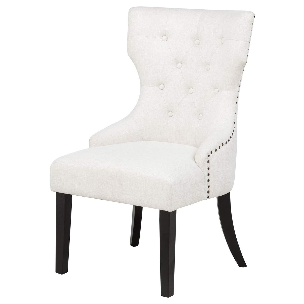 115572 Baney Fabric Upholstered Dining Side Chair Cream and Black