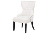 115572 Baney Fabric Upholstered Dining Side Chair Cream and Black