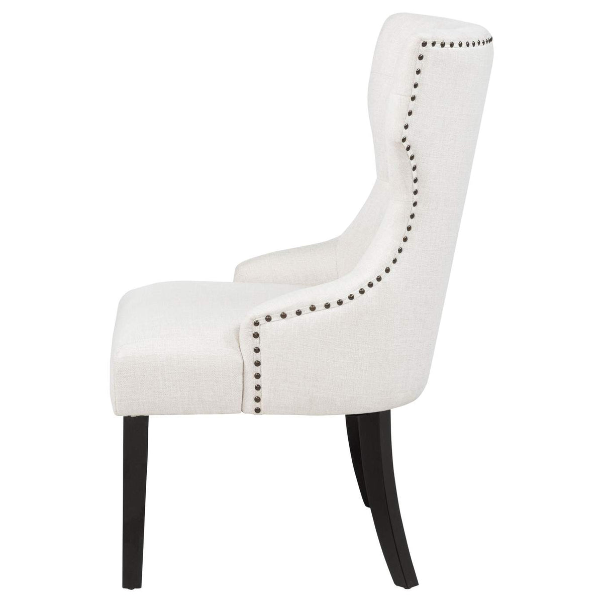 115572 Baney Fabric Upholstered Dining Side Chair Cream and Black