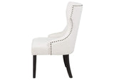115572 Baney Fabric Upholstered Dining Side Chair Cream and Black