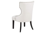 115572 Baney Fabric Upholstered Dining Side Chair Cream and Black