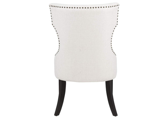 115572 Baney Fabric Upholstered Dining Side Chair Cream and Black