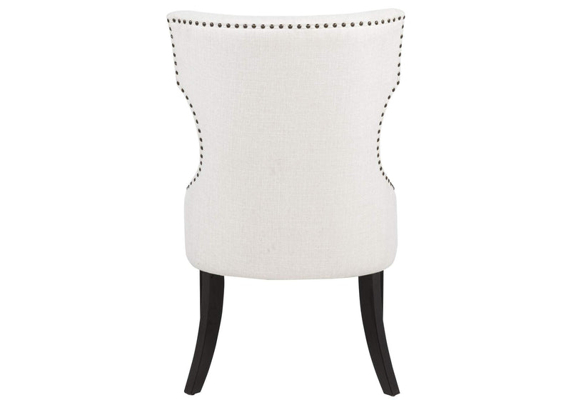 115572 Baney Fabric Upholstered Dining Side Chair Cream and Black