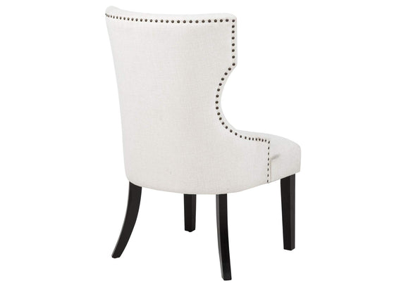 115572 Baney Fabric Upholstered Dining Side Chair Cream and Black