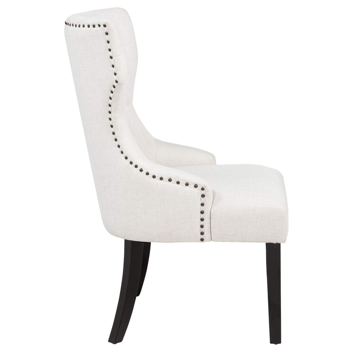 115572 Baney Fabric Upholstered Dining Side Chair Cream and Black