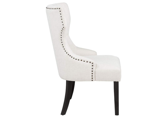 115572 Baney Fabric Upholstered Dining Side Chair Cream and Black
