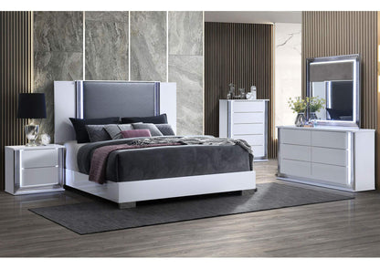 YLIME-SMOOTH_WHITE-QBG-N YLIME SMOOTH WHITE QUEEN BED GROUP