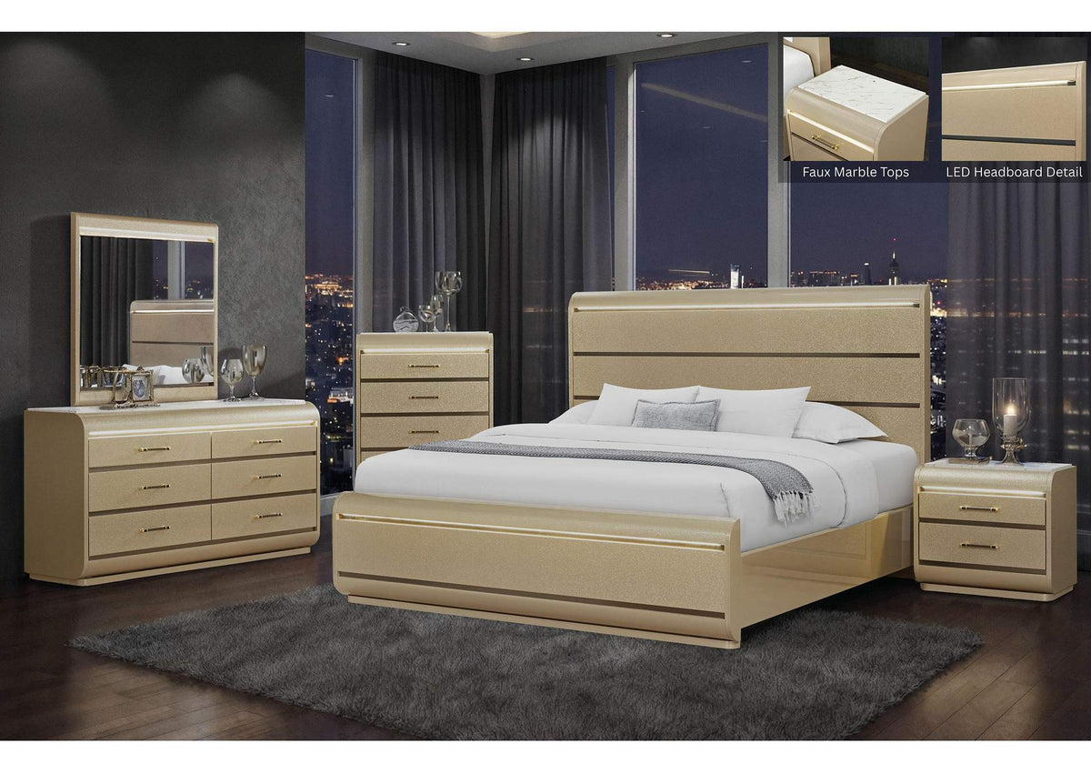 GENESIS-GOLD-QBG GENESIS GOLD QUEEN BED GROUP