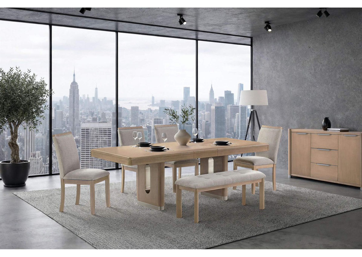 D1248DT+D1248DC+BN D1248 DINING TABLE, 4 DINING CHAIRS AND BENCH