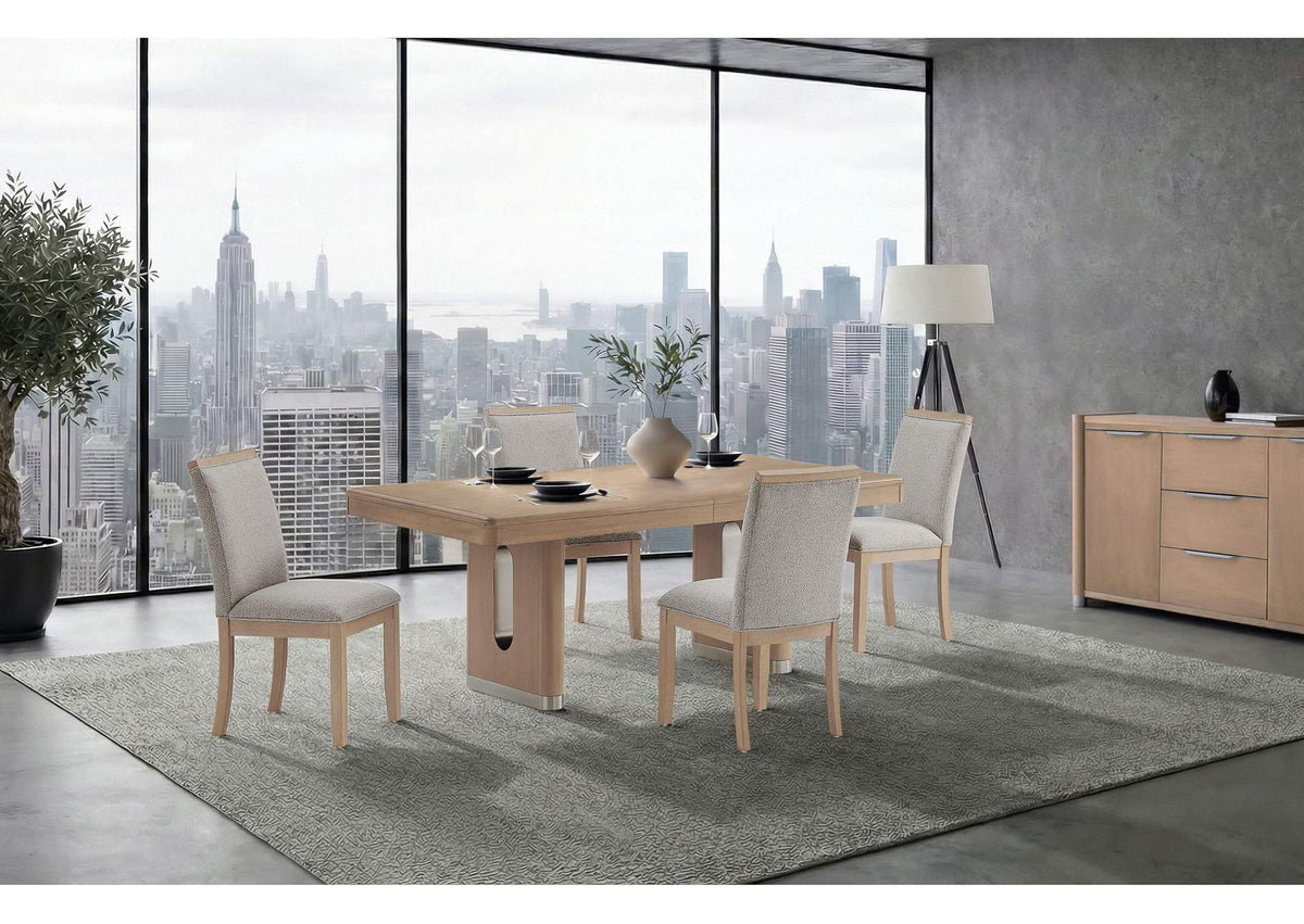 D1248DT+DC_7PC D1248 NATURAL DINING TABLE AND 6 DINING CHAIRS