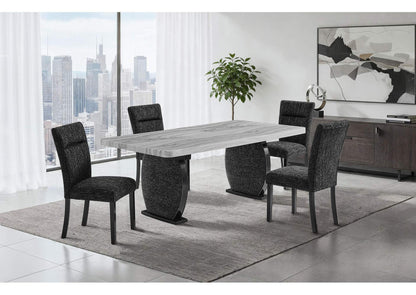 D2502DT+D2502DC-BLK_7PC D2502 DINING TABLE AND 6 DINING CHAIRS