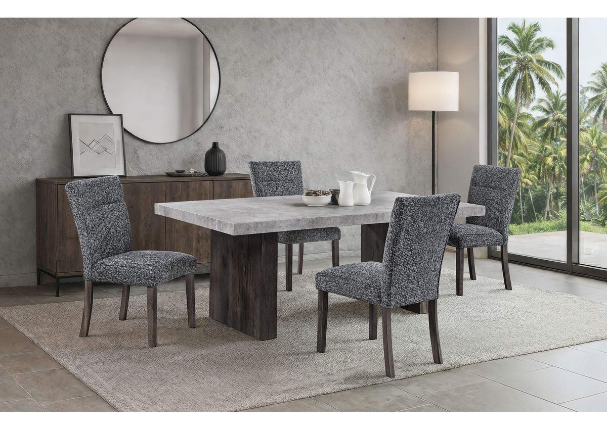 D2410DT_+D86DC_GREY_7PC D2410 DINING TABLE + 6 D86DC DINING CHAIR