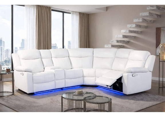 U6026-BLANCHE_WHITE-RAF_SECTIONAL_W_LED&SPKR U6026 BLANCHE WHITE RIGHT SIDE FACING SECTIONAL WITH LED AND SPEAKER