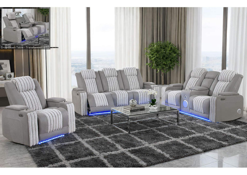 U8000-GREY_P2-PRS_PCRLS_PR U8000 GREY POWER REC SOFA - POWER CON REC LOVESEAT - POWER RECLINER W - PHR