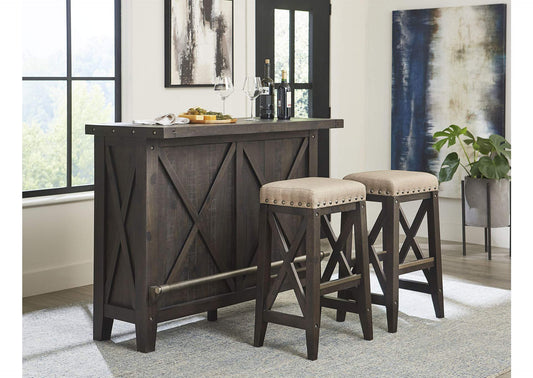 7YC968U Yosemite Solid Wood Upholstered Bar Stool In Cafe