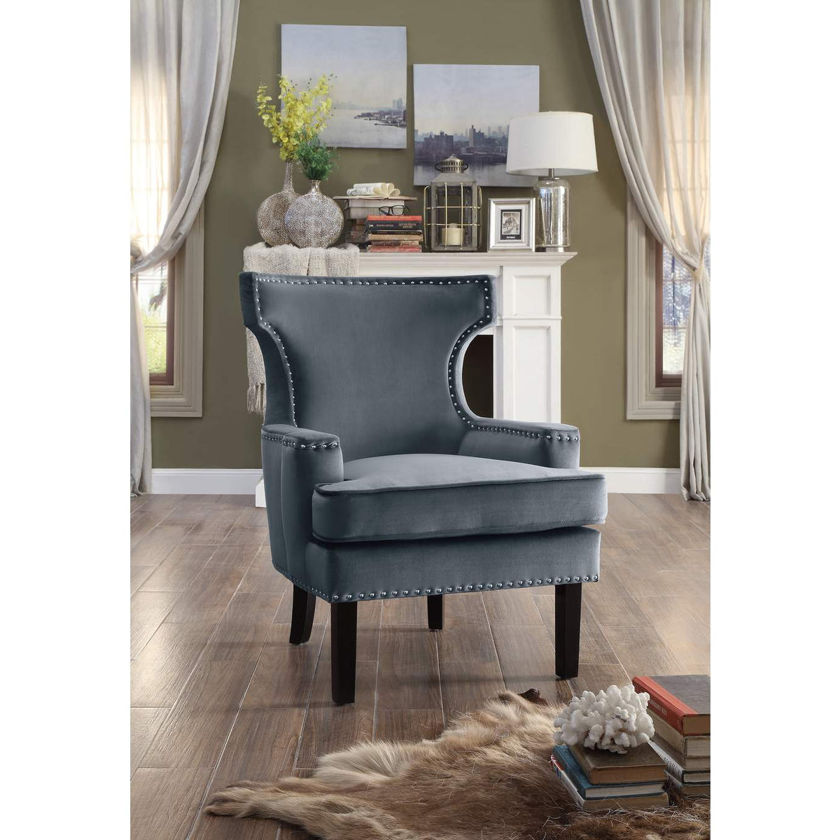1190GY-1 Lapis Accent Chair