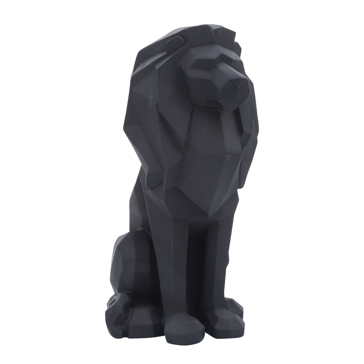 Resin 11" Sitting Lion - Black