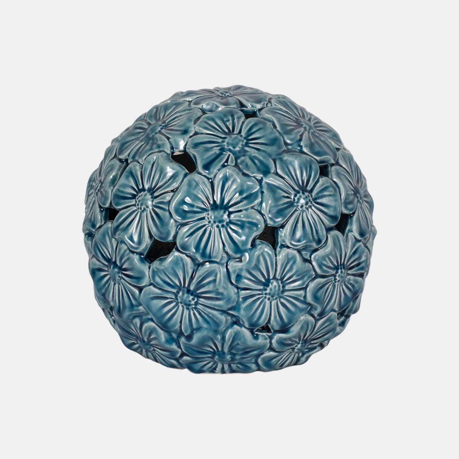 10" Flower Cut-Out Garden Orb - Blue