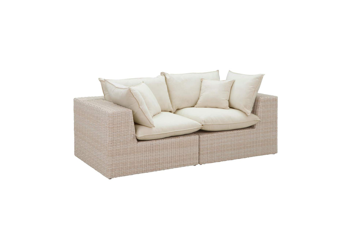 REN-O11162 Cali Natural Wicker Outdoor Modular Loveseat
