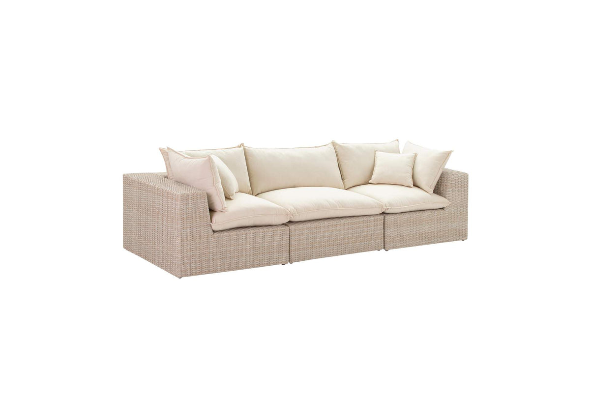 REN-O11163 Cali Natural Wicker Outdoor Modular Sofa