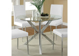 120760 Vance Round 41-inch Glass Top Asterisk Dining Table Chrome