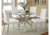 120760 Vance Round 41-inch Glass Top Asterisk Dining Table Chrome