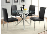 120760 Vance Round 41-inch Glass Top Asterisk Dining Table Chrome