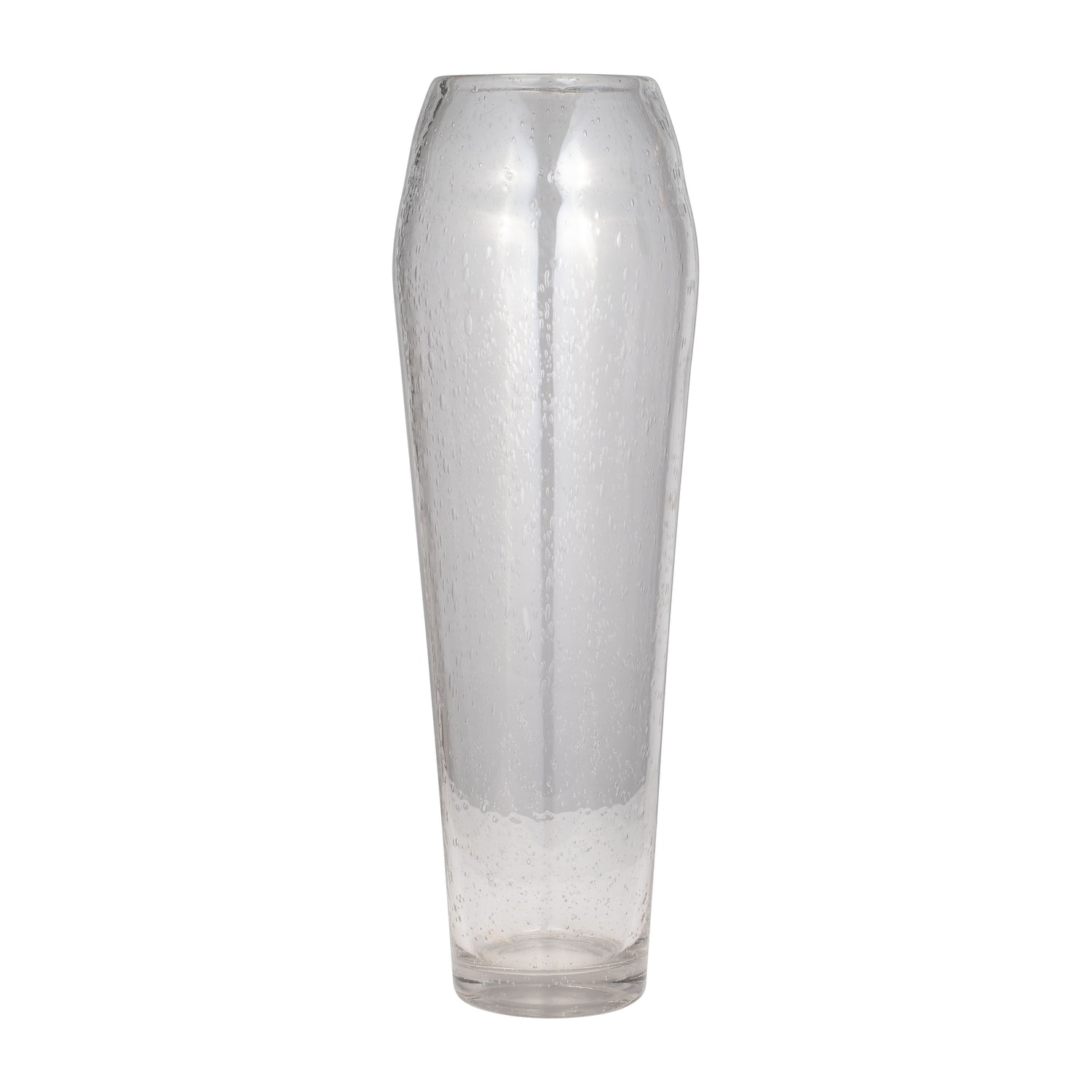 Glass Floor Vase 23" - Bubble Clear