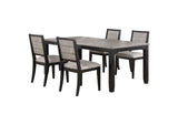 121221-S5 Elodie 5-piece Rectangular Extension Leaf Dining Set Black