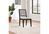 121222 Elodie Wood Dining Side Chair Grey and Black (Set of 2)